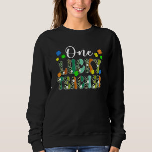 One Lucky Teacher Leopard Print Cute Shamrock C Sweatshirt