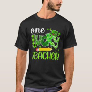 One Lucky Teacher Pencil Shamrock St Patricks Day  T-Shirt