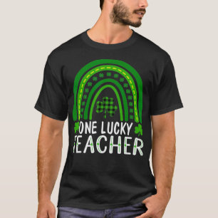 One Lucky Teacher Rainbow Shamrock St Patricks Day T-Shirt