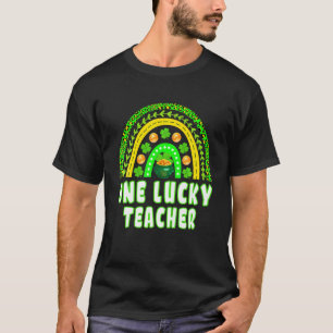 One Lucky Teacher Rainbow St Patrick's Day Gift T-Shirt
