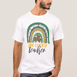 One Lucky Teacher Rainbow St Patrick's Day T-Shirt