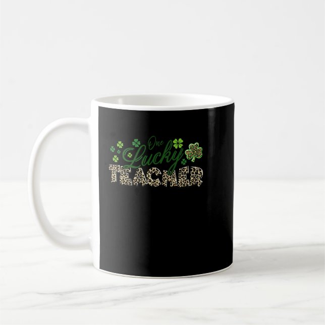 one lucky teacher school coffee mug (Left)