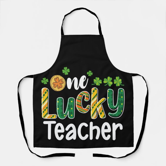 One Lucky Teacher School St Patrick's Day Apron (Front)