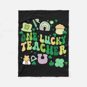One Lucky Teacher St. Patrick's Day Irish Teacher Fleece Blanket