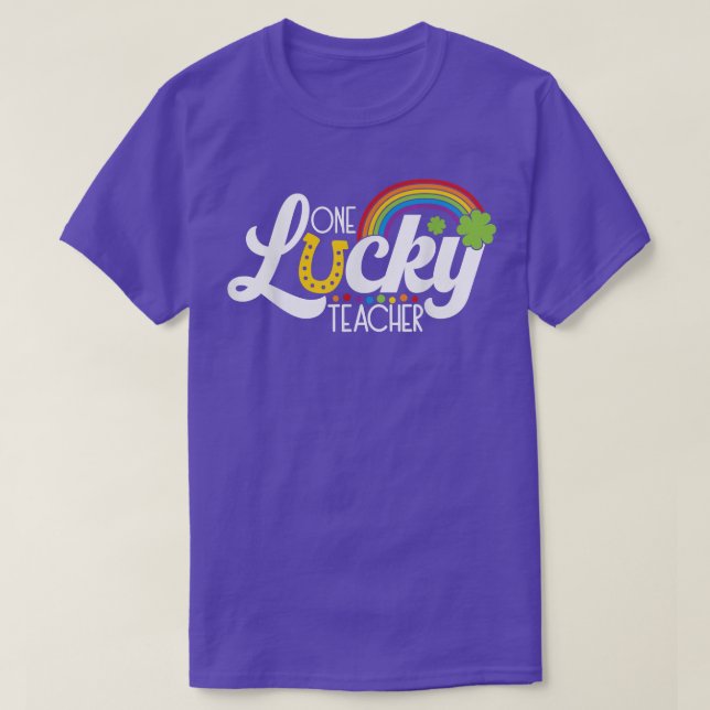 One Lucky Teacher St Patricks Day Shamrock Kinderg T-Shirt (Design Front)