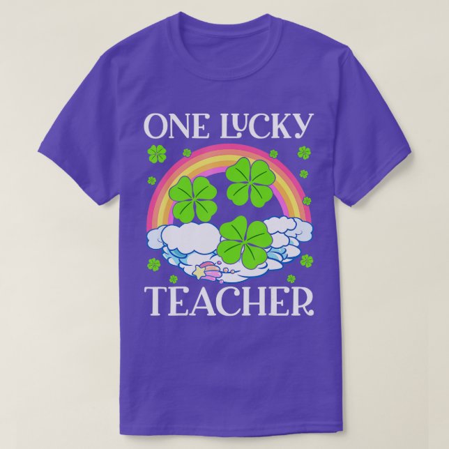 One Lucky Teacher St Patricks Day Women Rainbow Sh T-Shirt (Design Front)