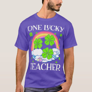 One Lucky Teacher St Patricks Day Women Rainbow Sh T-Shirt