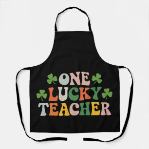 One Lucky Teacher Teaching Retro St Patrick's Day Apron
