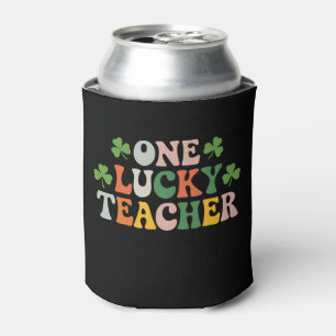 One Lucky Teacher Teaching Retro St Patrick's Day Can Cooler