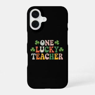One Lucky Teacher Teaching Retro St Patrick's Day iPhone 16 Case