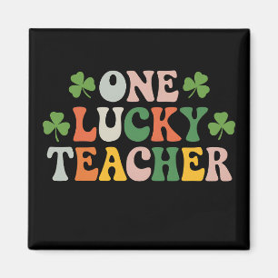 One Lucky Teacher Teaching Retro St Patrick's Day Magnet
