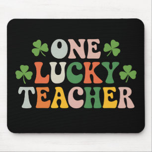 One Lucky Teacher Teaching Retro St Patrick's Day Mouse Pad