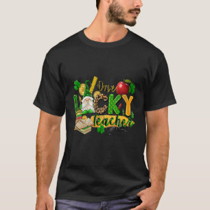 One lucky Teacher Western St Patricks Day Gnome Ir T-Shirt
