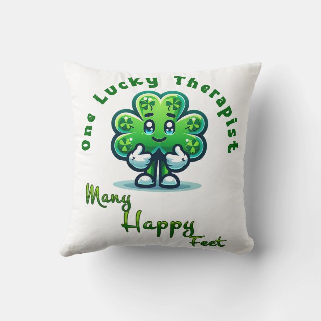 One Lucky Therapist St. Patrick’s Day Fun Design Cushion (Back)