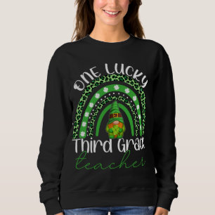 One Lucky Third Grade Teacher Gnomes St Patricks R Sweatshirt