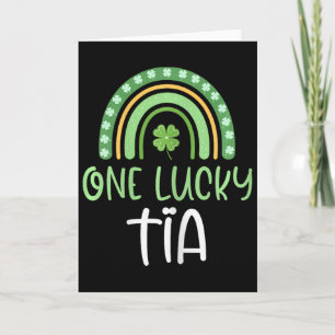 One Lucky Tia St. Patrick's Day Funny Rainbow  Card