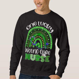 One Lucky Wound Care Nurse Stethoscope St Patrick Sweatshirt