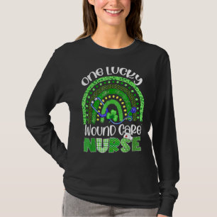 One Lucky Wound Care Nurse Stethoscope St Patrick  T-Shirt