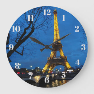 One Magical Night In Paris Large Clock