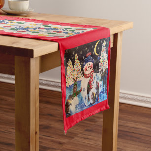 One Magical Snowman Night Short Table Runner