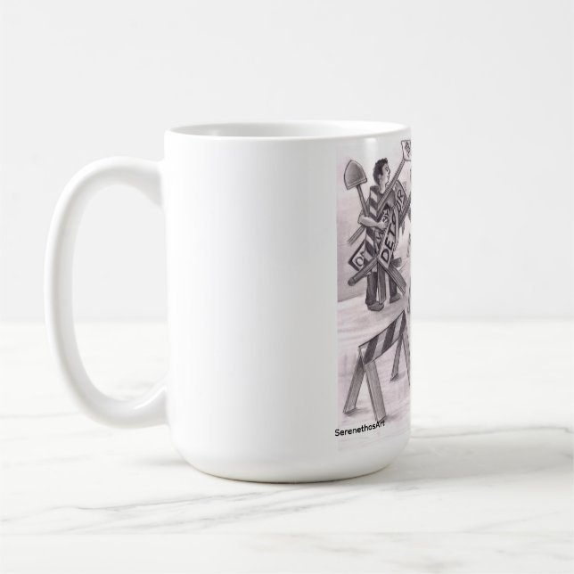 One Man Angry Pointing a Finger at Another Man Sta Coffee Mug (Left)