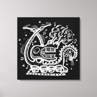 One Man Band Dragon Dark Canvas Print