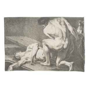One Man Lifting the Legs of Another Man Pillowcase