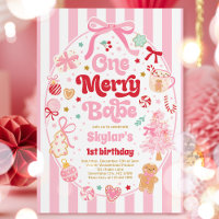 One Merry Babe Christmas Coquette Bow 1st Birthday