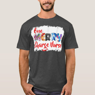 One Merry Charge Nurse Christmas PJ Xmas Matching  T-Shirt