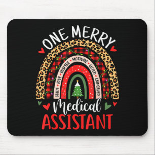 One Merry Medical Istant Rainbow Christmas Cma Nur Mouse Pad