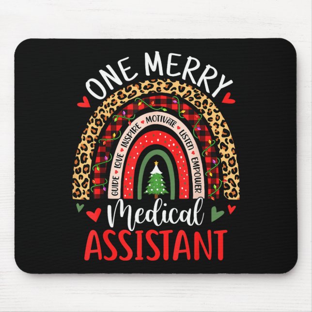 One Merry Medical Istant Rainbow Christmas Cma Nur Mouse Pad (Front)