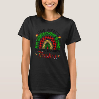 One Merry Physical Education Teacher Leopard Rainb T-Shirt