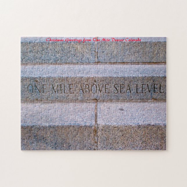 One Mile High Denver.Christmas Greetings Jigsaw Puzzle (Horizontal)