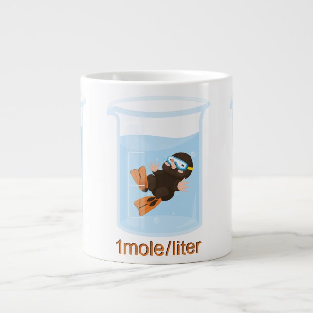 One Mole per litre Avogadro's Mole Day  Large Coffee Mug (Front)
