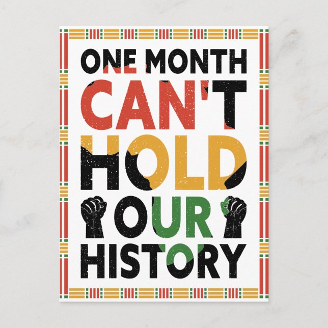 One Month Can't Hold Our History Notebook Postcard (Front)