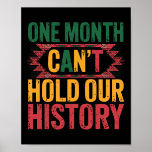 One Month Can't Hold Our History Proud Afro Black  Poster