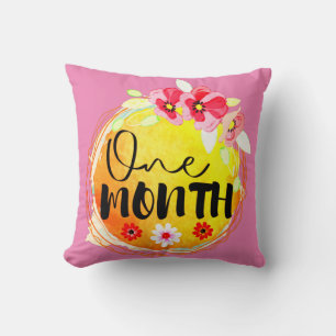One-Month-Old Baby Milestone Label Cushion