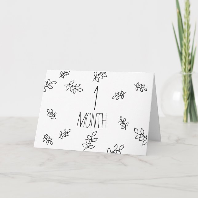 One Month (Simple Floral) Card (Front)