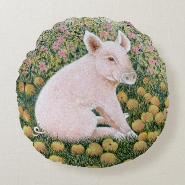One More Apple Round Cushion (Front)