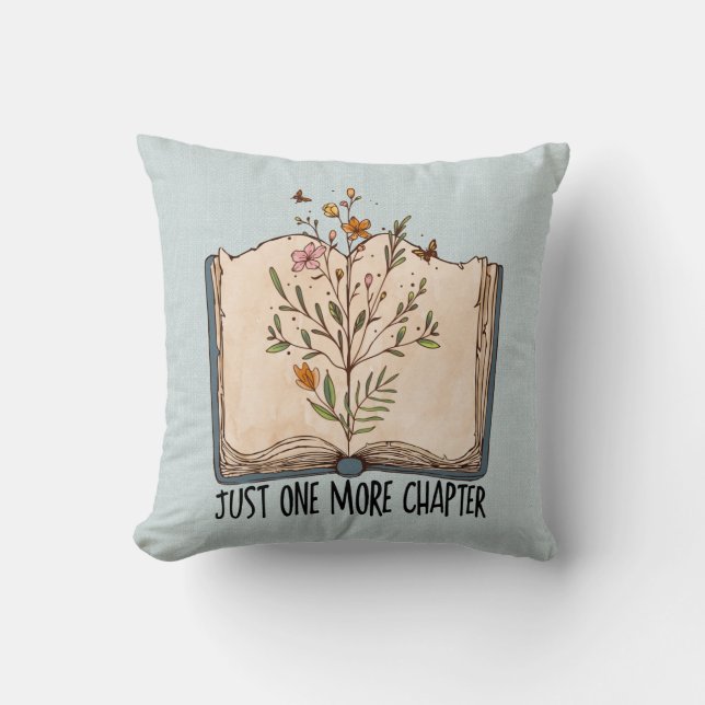 One more chapter book wild flowers butterfly  cushion (Front)