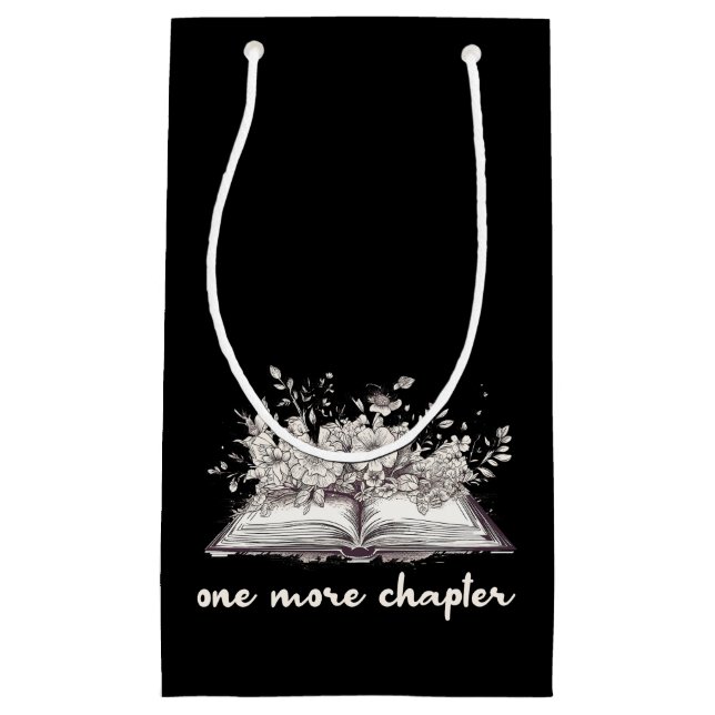 One More Chapter Book With Flowers  Small Gift Bag (Front)