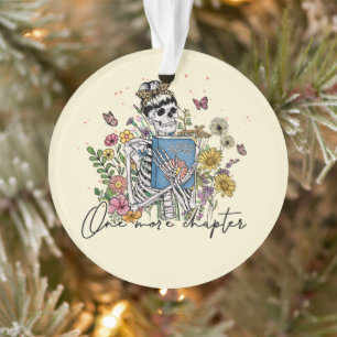 One More Chapter Floral Skeleton Ornament
