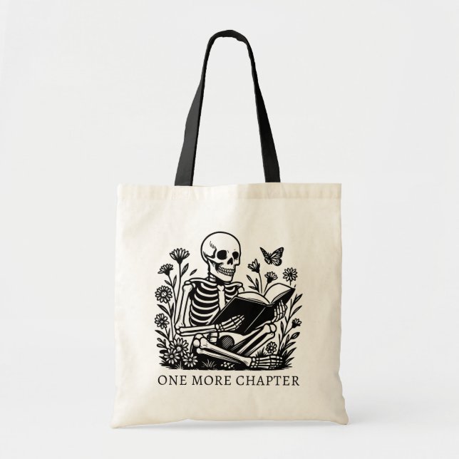 One More Chapter Quote For Book Lover Tote Bag (Front)