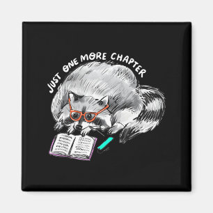 One more chapter racoon reading funny book lover magnet