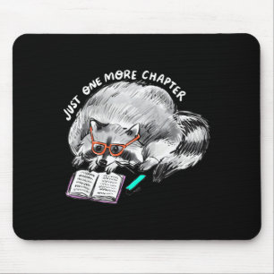 One more chapter racoon reading funny book lover mouse pad