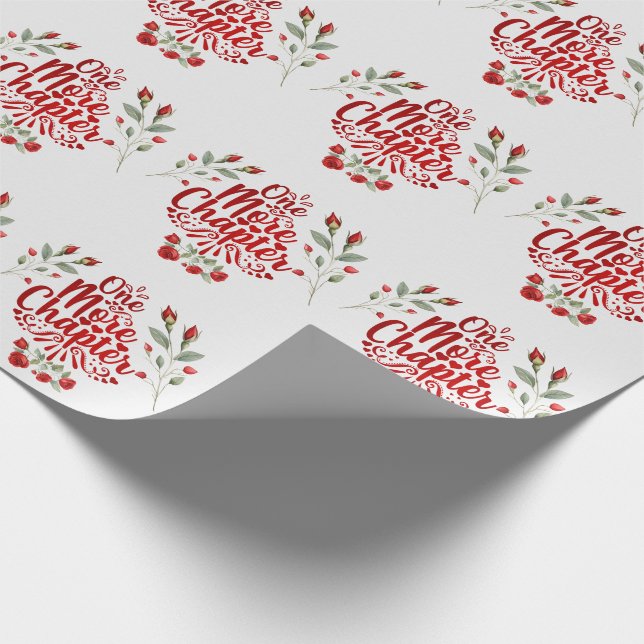 One More Chapter Red Roses Anniversary Wrapping Paper (Corner)