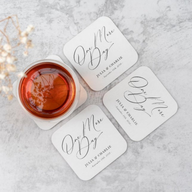 One More Day Rehearsal Dinner Paper Coaster (Creator Uploaded)