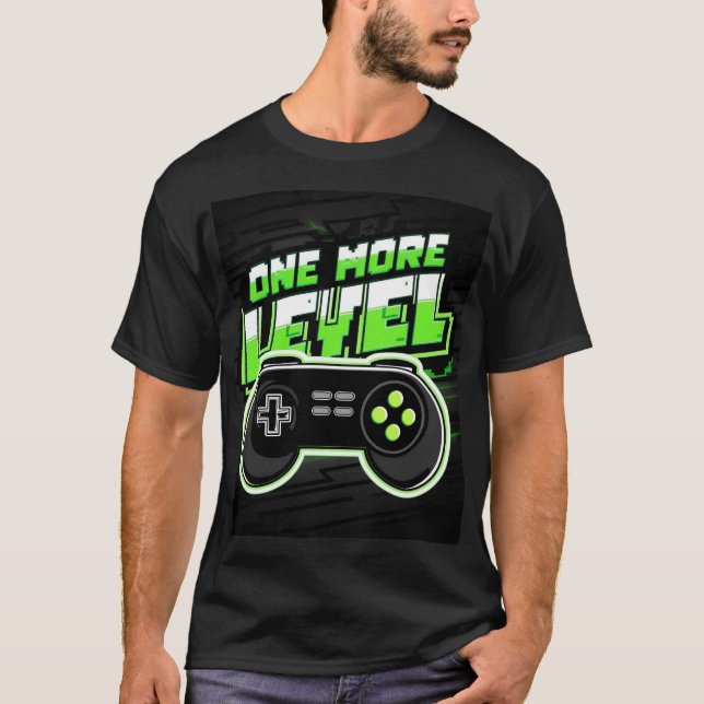 One More Level – Neon Gamer Vibes T-Shirt (Front)