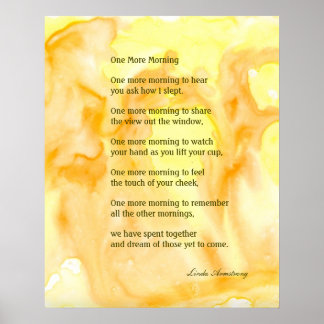 One More Morning Abstract Watercolor Poetry Poster