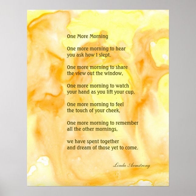 One More Morning Abstract Watercolor Poetry Poster (Front)